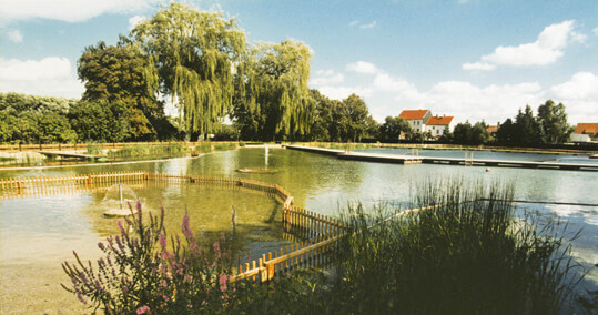 Foto eines Schwimmteiches als Freibad